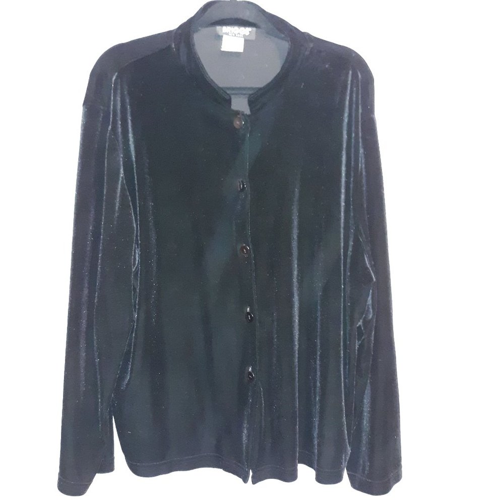 Black Faux Velvet Dress Jacket Size 2X